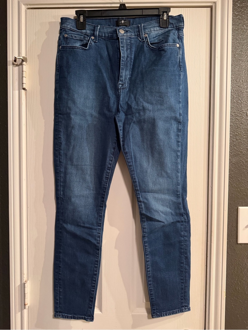 7 For All Mankind Men's Dark Blue Skinny Jeans
